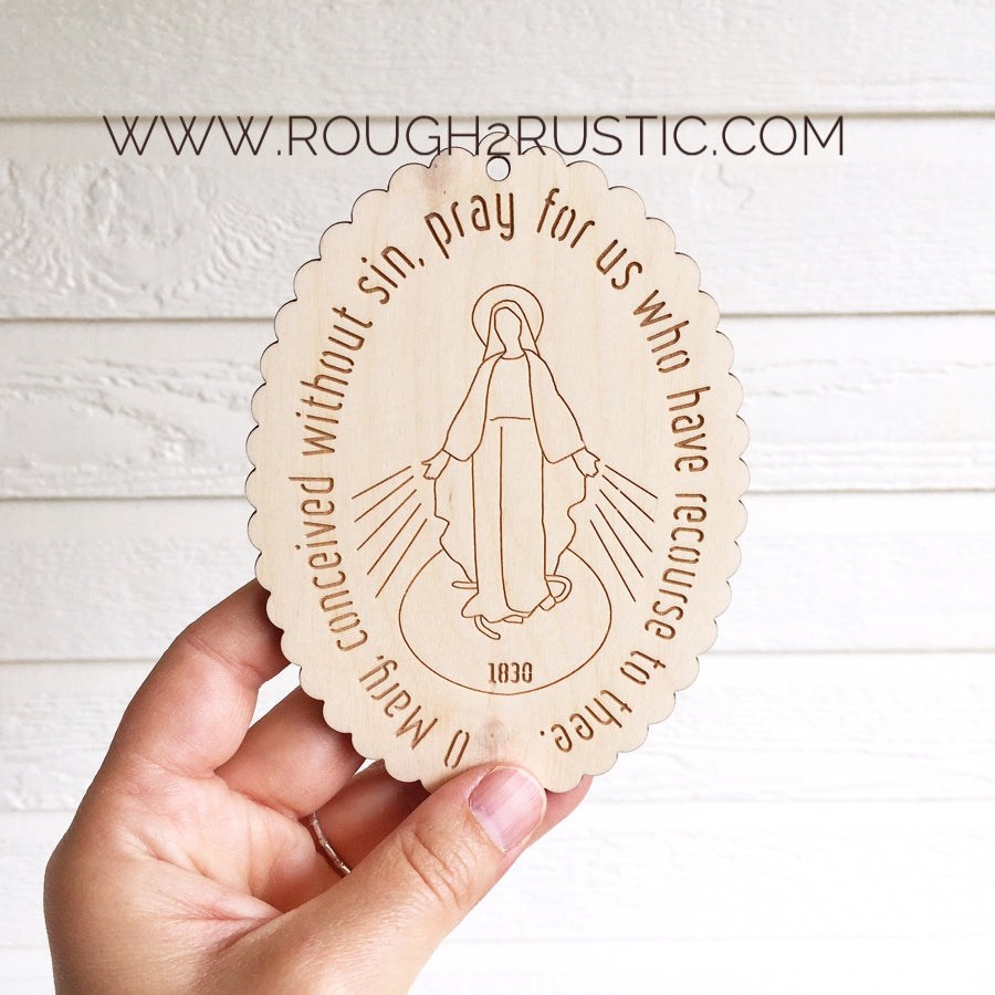 Engraved Natural Miraculous Medal - Front Only – Rough 2 Rustic