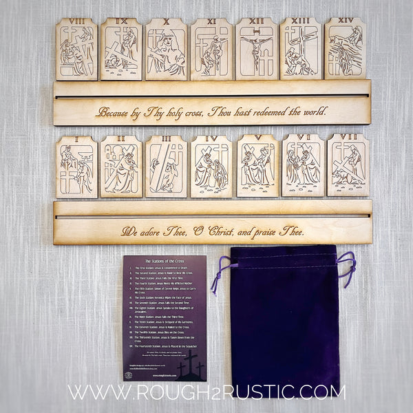 Engraved Shelf Display Stations of the Cross