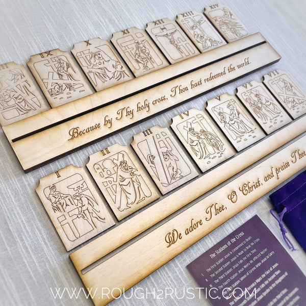 Engraved Shelf Display Stations of the Cross