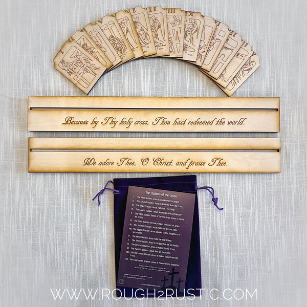 Engraved Shelf Display Stations of the Cross