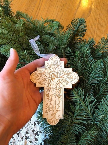 Brightly Hude Radix Crucifix Ornament