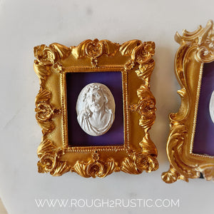 Gold Framed Holy Face of Jesus Intaglio Mini Standing Frame