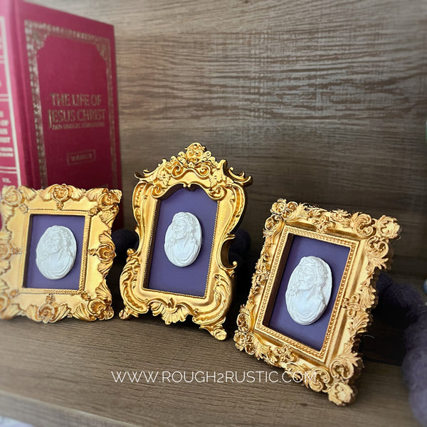 Gold Framed Holy Face of Jesus Intaglio Mini Standing Frame