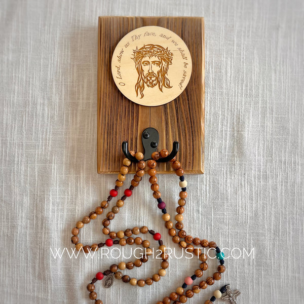 Rustic Reclaimed Wood Holy Face of Jesus Hanger