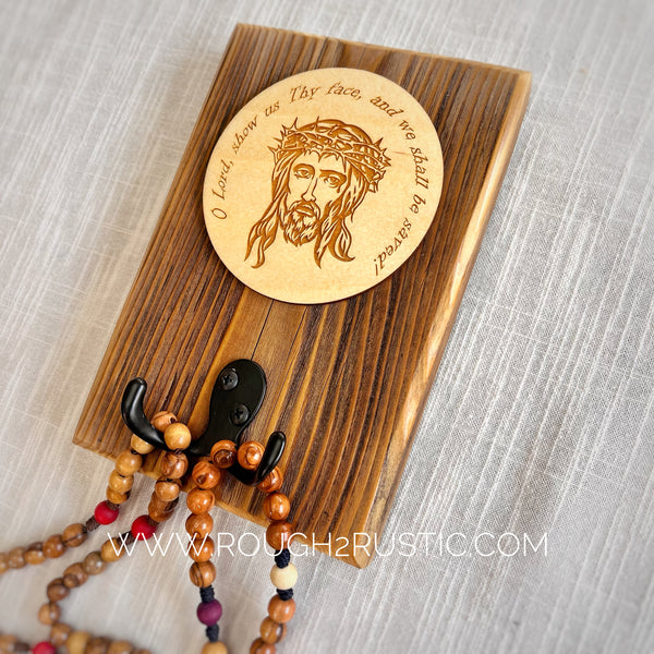 Rustic Reclaimed Wood Holy Face of Jesus Hanger