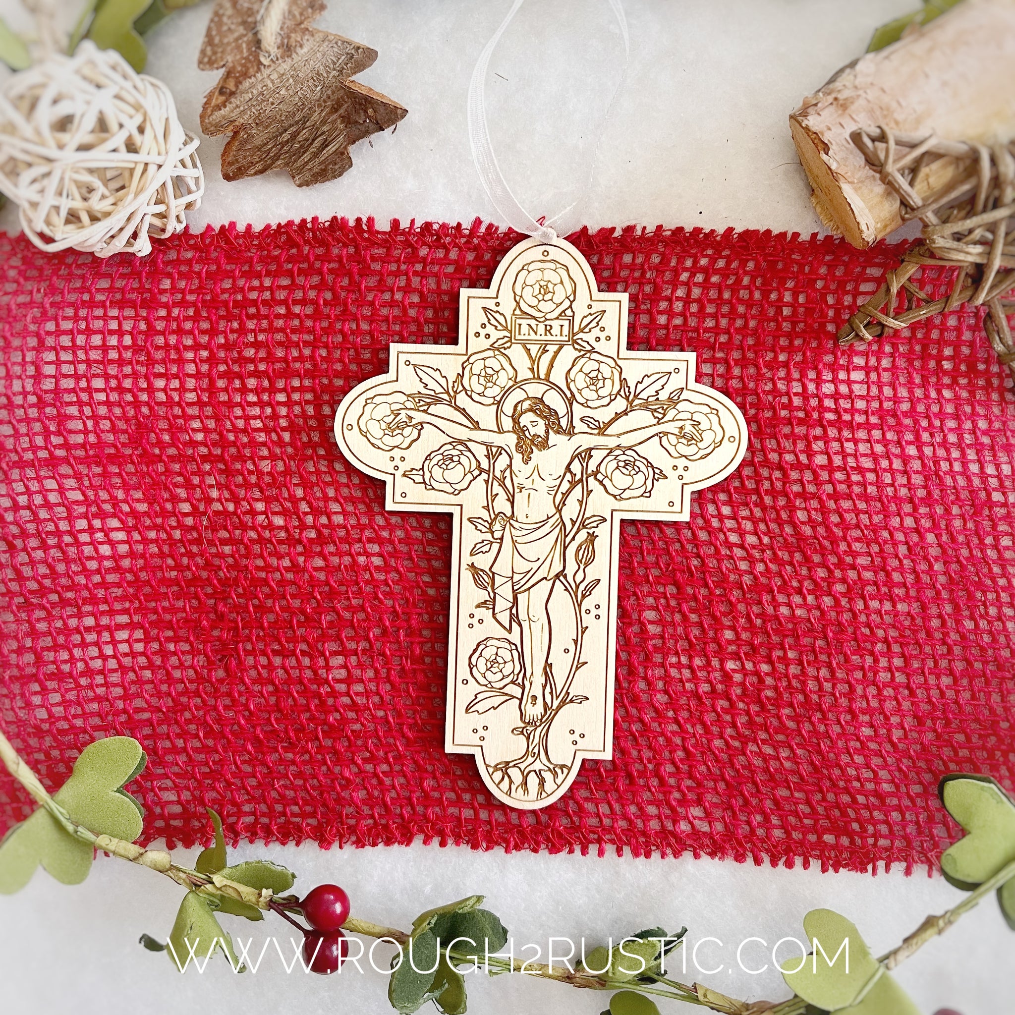 Brightly Hude Radix Crucifix Ornament