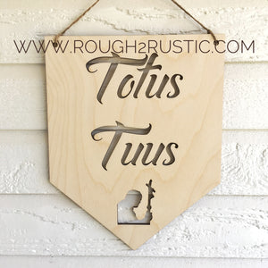 12 Inch St. John Paul II Totus Tuus Wood Banner