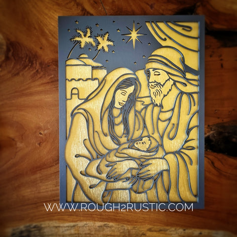 Wood Nativity Portrait 2